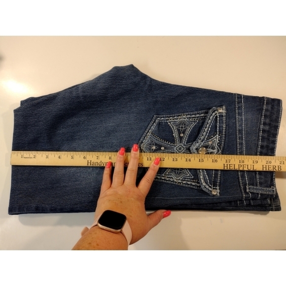 Mudd blingy contrast stitching button flap jeans - Picture 9 of 16